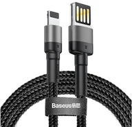 Kable USB - Baseus kabel Cafule USB - Lightning 1,0 m 2,4A szaro-czarny dwustronne USB - miniaturka - grafika 1