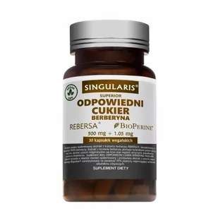 SINGULARIS Odpowiedni cukier Berberyna, 30 kapsułek - >>> DARMOWA od 99zł <<<- - Leki dla diabetyków - miniaturka - grafika 1