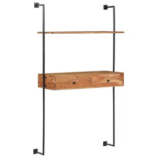 vidaXL vidaXL Biurko ścienne, 90 x 40 x 170 cm, lite drewno akacjowe - Półki do salonu - miniaturka - grafika 1
