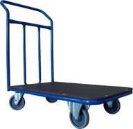 Wózki magazynowe - WiZ Wózek platformowy jednoburtowy, poręcz spawana. Wym. 800x500mm - miniaturka - grafika 1