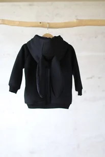 Bluza z kapturem z uszami królika dla dziecka czarna - Bluzy dla chłopców - miniaturka - grafika 1