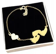 Bransoletki - Bransoletka trzy stópki dziecka serce grawer 20 cm - miniaturka - grafika 1