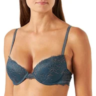 Biustonosze - Emporio Armani Damski biustonosz z koronką, push up, Obsidian, 80C - miniaturka - grafika 1