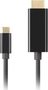 Lanberg USB-C - HDMI 1 m Czarny CA-CMHD-10CU-0005-BK - Kable - miniaturka - grafika 1