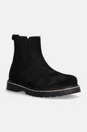 Botki damskie - Birkenstock sztyblety zamszowe Highwood Slip On Mid damskie kolor czarny na płaskim obcasie 1028187 - miniaturka - grafika 1