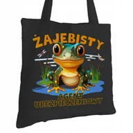 Torby i wózki na zakupy - Torba Bawełniana dla Agenta Ubezpieczeniowego Czarna Prezent Trwały Nadruk - miniaturka - grafika 1