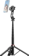 Selfie stick - Wysuwany statyw selfie stick do telefonu, maks. długość 130 cm, z odłączanym magnetycznym klipsem na telefon, zdalnym wyzwalaczem, śrubą 1/4 cala, statyw na telefon do vlogów selfie, transmisji na żywo, zdjęć grupowych wideo - miniaturka - grafika 1
