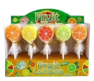 Lizaki Fruit Lollipop Mix kolor 30 sztuk 450g - Gumy do żucia, lizaki, dropsy - miniaturka - grafika 1