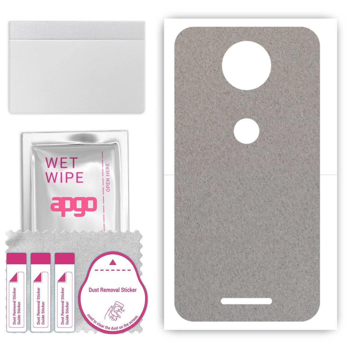 Folia naklejka skórka strukturalna na TYŁ Zamsz do Motorola Moto C Plus - Zamsz Szary - apgo SKINS