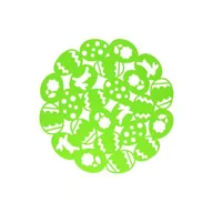 Obrusy i serwetki - Podkładka na stół filcowa zielona/żółta śr. 38 cm - miniaturka - grafika 1