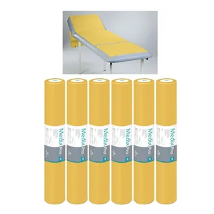 Podkład higieniczny na rolce 70cm x 50cm żółty podfoliowany 54g MedixPro 480szt - Kosmetyczne akcesoria jednorazowe - miniaturka - grafika 1