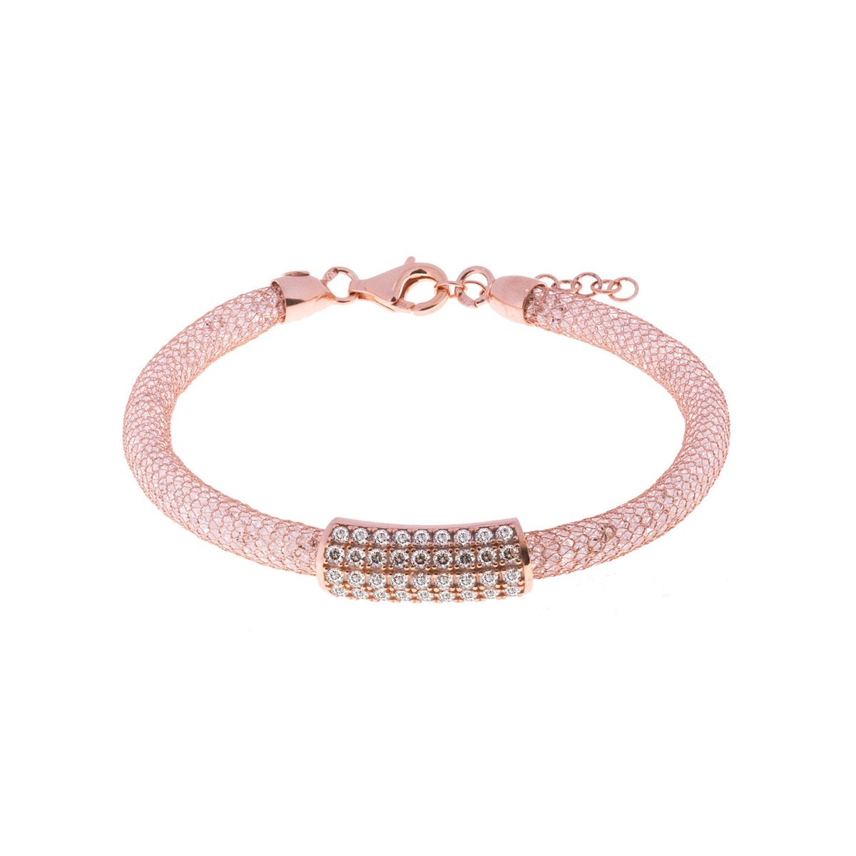 Srebrna pozłacana bransoletka 925 Calza Cyrkonie Prezent