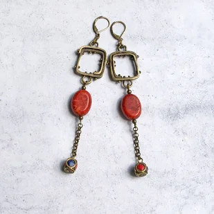 UNIKATOWE kolczyki :: korale tybetańskie - Kolczyki - miniaturka - grafika 1