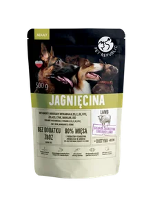 PetRepublic karma dla psa z drobno siekaną jagnięciną w sosie 500g - Mokra karma dla psów - miniaturka - grafika 1