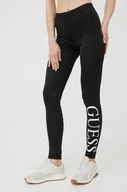 Legginsy - GUESS LEGGINSY DAMSKIE CZARNE Z LOGO KLASYK XS NMA - miniaturka - grafika 1