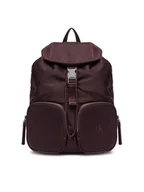 Plecaki - Calvin Klein Plecak Pocket Nylon Flap Backpack LV04F3133G Bordowy - miniaturka - grafika 1