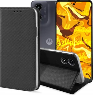Hello Case ETUI Z KLAPKĄ DO Motorola Moto G04 / G24 / E14 CZARNE ZAMYKANE MAGNETYCZNE - Etui i futerały do telefonów - miniaturka - grafika 1