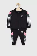 Dresy i komplety dla dziewczynek - adidas Originals dres dziecięcy kolor czarny - miniaturka - grafika 1