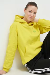 Bluzy damskie - Marmot bluza sportowa Peaks kolor żółty z kapturem gładka - grafika 1