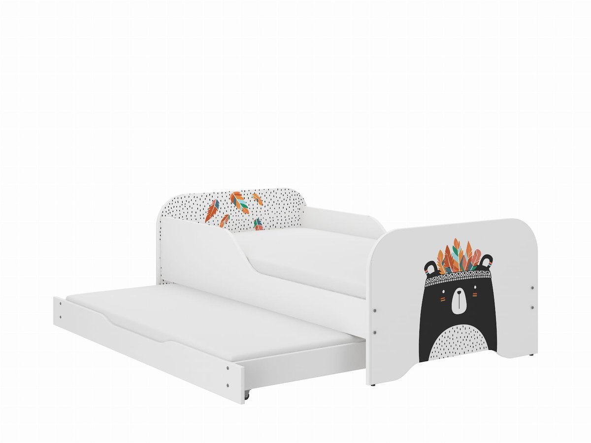 Łóżko dziecięce MIKI 160x80 MIŚ CZARNO-BIAŁY z funkcją spania (1)