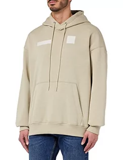 Bluzy męskie - G-STAR RAW Męska bluza z kapturem Velcro Loose Sweater Hooded Sweater, beżowy (Spray Green A971-D606), S, beżowy (Spray Green A971-d606), S - grafika 1