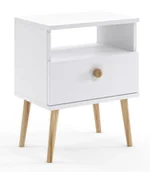 Szafki nocne - Biała szafka nocna w stylu skandynawskim D5-K10 - miniaturka - grafika 1