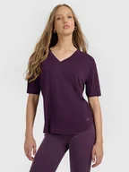 Koszulki i topy damskie - T-shirt oversize z modalem damski 4F 4FRAW25TTSHF3283-50S Fioletowy M - miniaturka - grafika 1