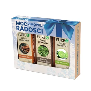 Zestaw Pureo Moc Zimowej Radości, naturalne olejki eteryczne, bergamota, drzewo herbaciane, cynamonowy, 3 x 10 ml - Aromaterapia - miniaturka - grafika 1