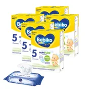 Mleko modyfikowane - Junior 5 Odżywcza formuła na bazie mleka dla przedszkolaka Nivea Chusteczki nawilżane dla dzieci i niemowląt Baby Fresh Pure Zestaw - jedzenie - miniaturka - grafika 1