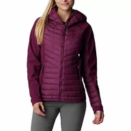 Kurtki damskie - Columbia Damska kurtka puchowa Powder Lite Hybrid z kapturem, Marionberry, XL - miniaturka - grafika 1