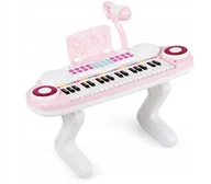 Instrumenty muzyczne dla dzieci - Keyboard dla dzieci z mikrofonem różowy - miniaturka - grafika 1