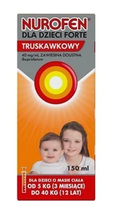 RECKITT BENC Nurofen dla dzieci forte zawiesina 40 mg/ml o smaku truskawkowym 150 ml - Leki przeciwbólowe - miniaturka - grafika 1