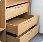 Zawiasy, okucia i inne akcesoria - Zestaw 2 klamek do drzwi stodołowych w stylu retro do szafek kuchennych, odległość między otworami: 82 mm, żelazo w kolorze złotym - miniaturka - grafika 1