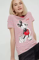 Koszulki sportowe damskie - Desigual t-shirt x Disney damski kolor czerwony - miniaturka - grafika 1