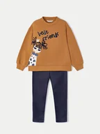 Legginsy - Mayoral Komplet bluza i legginsy 4708 Brązowy Regular Fit - miniaturka - grafika 1