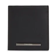 Portfele - Duży Portfel Męski Calvin Klein Modern Bar Trifold 6Cc W/Coin K50K511836 Czarny - miniaturka - grafika 1