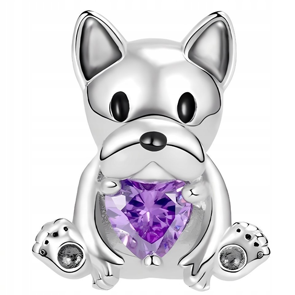 Charms do Pandora Zawieszka Charms Piesek z Sercem Charmsy Trusky