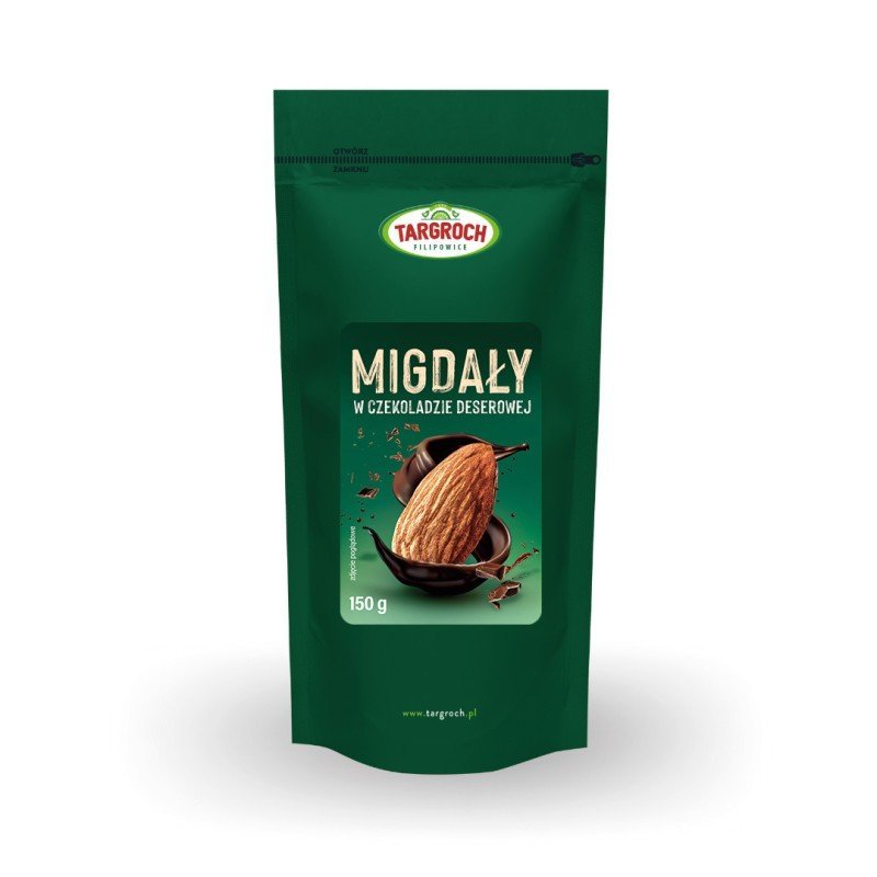 Targroch Migdały w czekoladzie deserowej 150 g - słodycze lub przekąska
