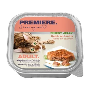 PREMIERE Adult Łosoś w galarecie 16 x 100 g Produkt bogaty w łososia 32x100 g - Mokra karma dla kotów - miniaturka - grafika 1