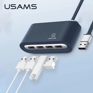 Usams HUB USB  USAMS Adapter HUB 4xUSB 2.0 niebieski blue SJ238FX02 US-SJ238 65861-uniw - Huby USB - miniaturka - grafika 3