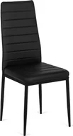 Krzesła - Mebel Elite Krzesło Tapicerowane do Salonu NARIS Czarne Ekoskóra Nowoczesne Loft - miniaturka - grafika 1