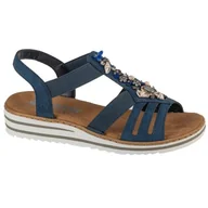 Sandały damskie - Sandały Rieker Sandals V0649-14 niebieskie - miniaturka - grafika 1
