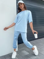 Dresy damskie - Komplet damski dresowy RIZNA niebieski Dstreet AY1034-L - miniaturka - grafika 1