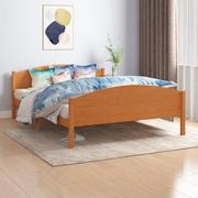 Łóżka - shumee shumee Rama łóżka miodowy brąz lite drewno sosnowe 160 x 200 cm - miniaturka - grafika 1