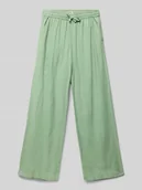 Spodnie i spodenki dla chłopców - Spodnie materiałowe z mieszanki lnu z wpuszczanymi kieszeniami po bokach - miniaturka - grafika 1