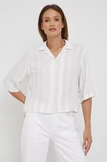 Koszule damskie - Lee koszula damska kolor biały relaxed z kołnierzykiem klasycznym - grafika 1