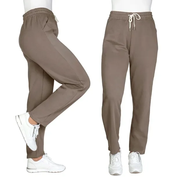 Szerokie Spodnie Damskie Dresowe Szeroka Nogawka Materiałowe Casual XL/XXL