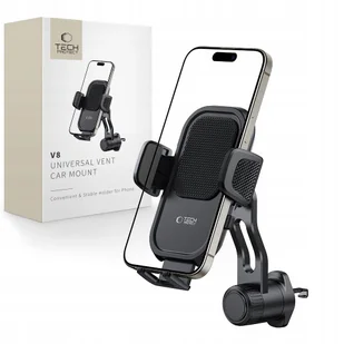 Uchwyt samochodowy na kratkę Tech-Protect V8 Universal Vent Car Mount Black - Uchwyty samochodowe do telefonów - miniaturka - grafika 1