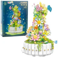 Klocki - Klocki Konstrukcyjne Kompozycja Kwiatowa Z Motylami Światła LED 1399 el. - miniaturka - grafika 1