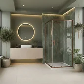 Kabiny prysznicowe - Rea Kabina prysznicowa City 80x80 Miedź Szczotkowana - miniaturka - grafika 1